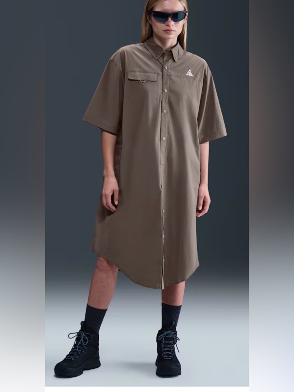 NIKE Acg "Orb Weaver" Dri-Fit Adv Uv Protection Dress sz m brown